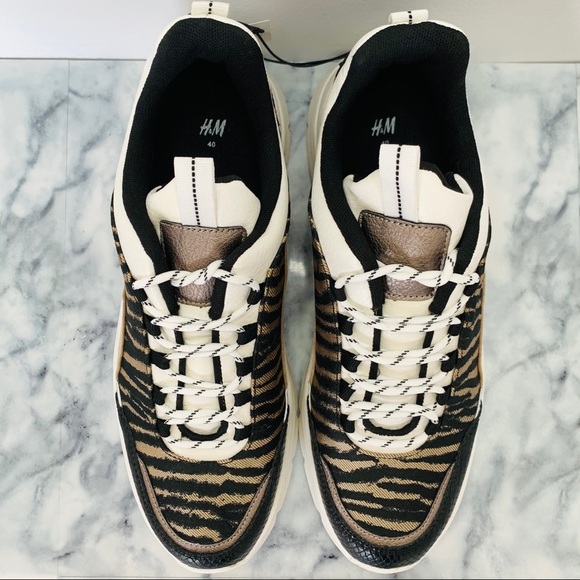 H&M Chunky Animal Print Sneakers 8.5 - Picture 6 of 12